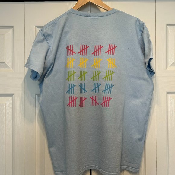 Teacher shirt- Blue Happy 100th day of School t-shirt - Picture 3 of 3